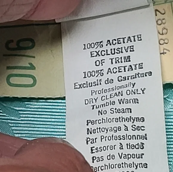 Elegant Aqua Off-Shoulder Gown, Vintage, Made In USA, Union Tag, 80's - Picture 10 of 16